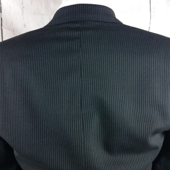 Apt. 9 Wool Blend 38R 3 Button Black Pinstripe Suit Blazer Jacket - Picture 6 of 13
